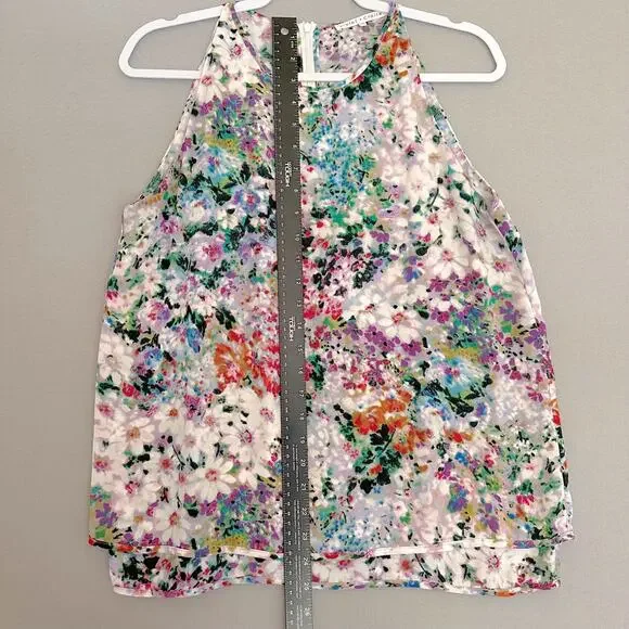 Violet & Claire Multicolored Watercolor Floral Layered Tank Sleeveless Blouse M - Picture 7 of 9